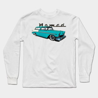 1956 Chevy Nomad Custom Turquoise Long Sleeve T-Shirt